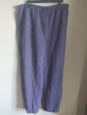 J. Jill Lavender Drawstring Linen Pants